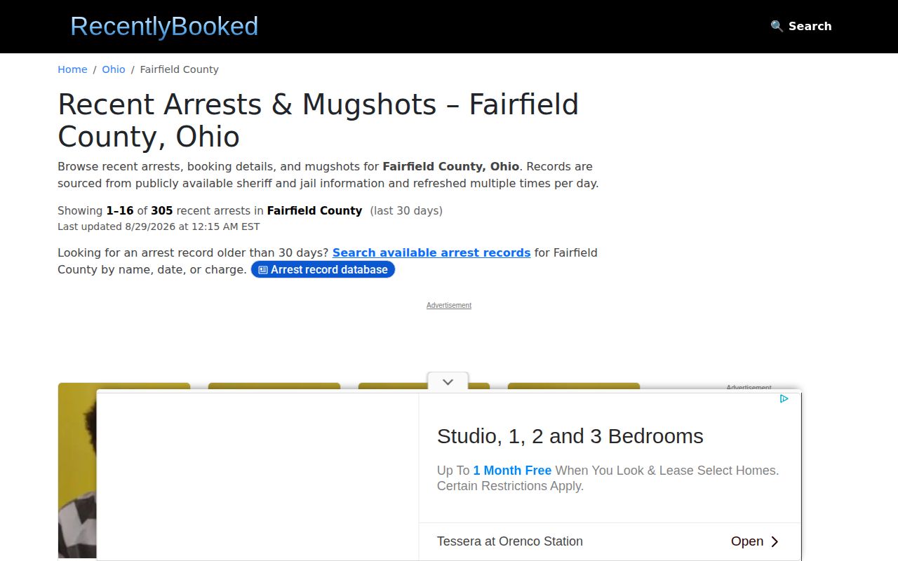 Fairfield County third-party booking record source interface